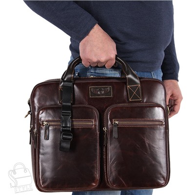 Портфель мужской кожаный 4063G d.brown Tough Ryder