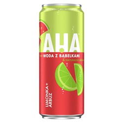 Газированный напиток Coca-Cola AHA с ароматом лайм-арбуз (без сахара), 330 мл