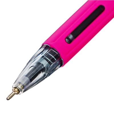 Ручка шариковая автоматическая 0.7 мм, Berlingo SI-400 Color, чернила синие, грип, микс