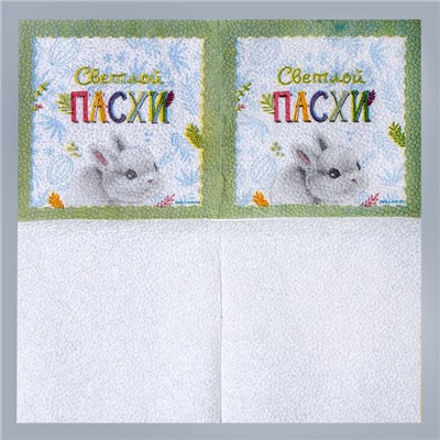 Салфетки бумажные однослойные «Светлой Пасхи. Кролик», 24 × 24 см, в наборе 20 шт.