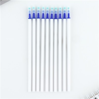 Набор ручка на выпускной пластик пиши-стирай и 9 стержней «Прощай школа!» синяя паста, гелевая 0.5мм