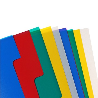 Набор разделителей листов А4 Office-2000, 10 листов без индексации, цветные, пластик 120 мкм