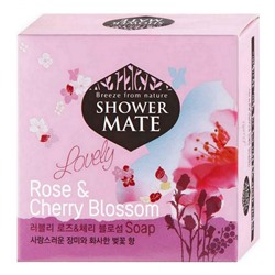 KeraSys Мыло косметическое роза и вишневый цвет Shower Mate Lovely Rose & Cherry Blossom Soap