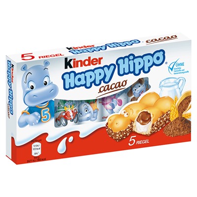 Печенье Kinder Happy Hippo Cacao со вкусом какао, 104 г