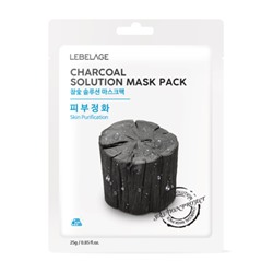 [LEBELAGE] Маска для лица тканевая ДРЕВЕСНЫЙ УГОЛЬ Charcoal Solution Mask Pack, 25 г