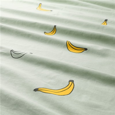 VÄNKRETS ВЭНКРЕТС, Пододеяльник и наволочка, орнамент «бананы» бледно-зеленый, 150x200/50x70 см