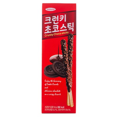 Палочки печенье Sunyoung Crunky Choco Sticks с шоколадом и хрустящим печеньем, 54 г