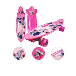 Скейтборд с ручкой и принтом колеса свет Цветы