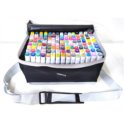 Набор маркеров для скетчинга Touch 120шт в сумке с ремнем и подставкой для каждого маркера