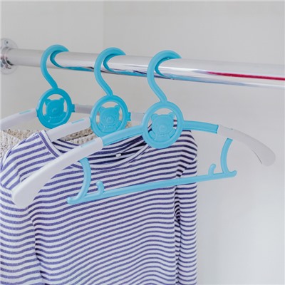 Вешалка-плечики для одежды детская «Мишка», раздвижная, размер 30-34, цвет МИКС