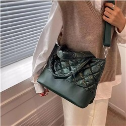 Женская сумка Экокожа+плащевка стеганная зеленый