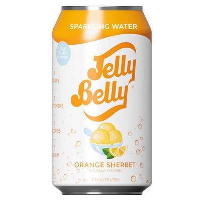 Газированный напиток Jelly Belly Orange Sherbet со вкусом апельсинового щербета, 355 мл