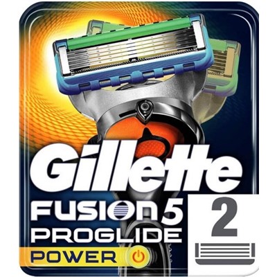 Кассеты для бритвы Джиллетт(ʤɪˈlet) FUSION-5 ProGlide Power (2 шт.) Оригинал)
