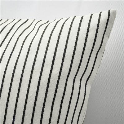 INGALILL ИНГАЛИЛЛ, Чехол на подушку, белый/темно-серый в полоску, 50x50 см