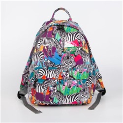 Рюкзак молодёжный, отдел на молнии, наружный карман, цвет разноцветный, «Зебры»