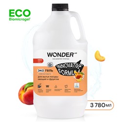 Средство для мытья посуды, овощей и фруктов WONDER LAB, экологичное, с нежным ароматом сливочных фруктов, 3780 мл