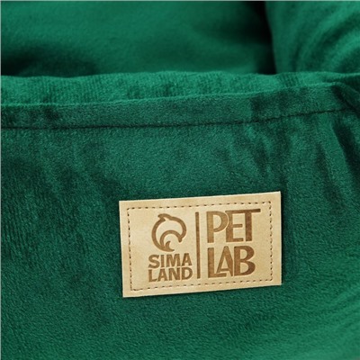 Лежанка для кошек и собак велюровая Pet Lab, 55 х 50 х 15 см, изумрудная