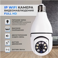 Беспроводная IP Wi-Fi камера-лампа видеонаблюдения