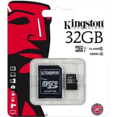 Микро-флэшкарта MicroSD Kingston Class 10 32GB