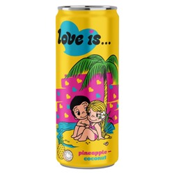 Газированный напиток Love Is со вкусом ананаса и кокоса, 330 мл