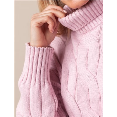 Теплый свитер из хлопка с акрилом крупной вязки