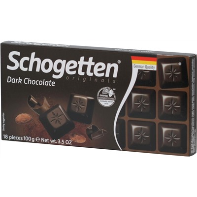 Schogеtten. Dark Chocolate (Темный шоколад) 100 гр. карт.упаковка