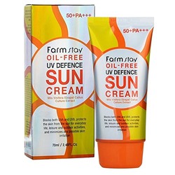 Солнцезащитный крем с высоким фактором защиты Farm Stay Oil-Free UV Defence Sun Cream SPF 50+/PA +++, 70ml