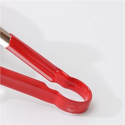 Щипцы кухонные Доляна «Краски», 23×3,5 см, 201 сталь, цвет красный