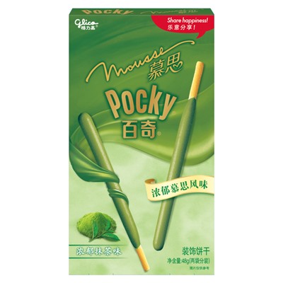 Бисквитные палочки Glico Pocky со вкусом мусса из зелёного чая, 48 г