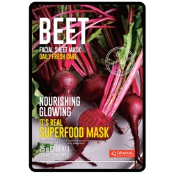 [DERMAL] Маска для лица тканевая СВЕКЛА It's Real Superfood Mask BEET, 25 мл