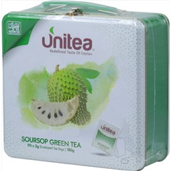 UNITEA. Soursop Green Tea 180 гр. жест.банка, 90 пак. (Уцененная)