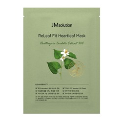 [JMSOLUTION] Маска для лица тканевая ЭКСТРАКТ ХАУТТЮНИИ Releaf Fit Heartleaf Mask, 35 мл