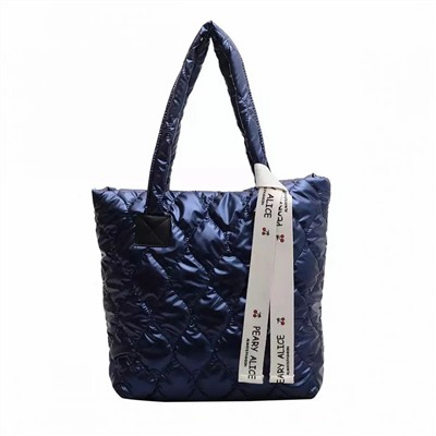 Женская сумка Экокожа+плащевка универсальная стеганная синий