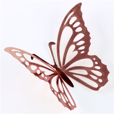 Набор для украшения «Бабочки», набор 12 шт, цвет розовое золото