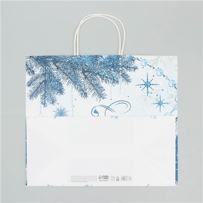 Пакет крафтовый «С Новым годом», 32 × 28 × 15 см