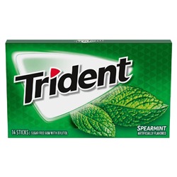 Жевательная резинка Trident Spearmint со вкусом мяты (без сахара) (14 пластинок)