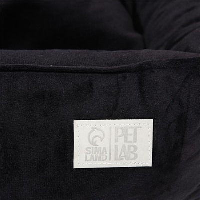 Лежанка для кошек и собак велюровая Pet Lab, 55 х 50 х 15 см, черная