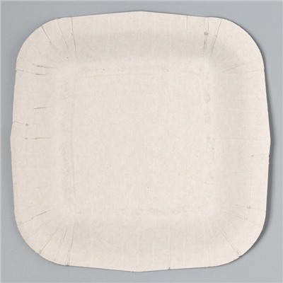 Тарелка бумажная квадратная "белая",квадратная, 16,5х16,5 см