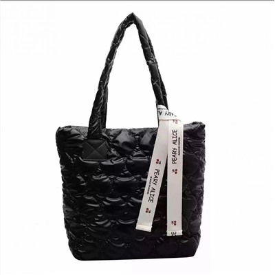 Женская сумка Экокожа+плащевка универсальная стеганная черный