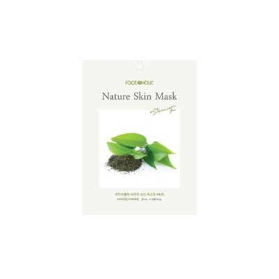 BELOVE FOOD@HOLIC NATURE SKIN MASK GREEN TEA 25ml/Тканевая маска с зелёным чаем 25мл*10шт