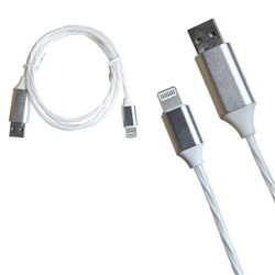Кабель USB светящийся Z1 Lightning 1000mm (Белый)