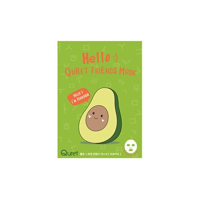 Маска для лица `QURET` HELLO с экстрактом авокадо (питательная)