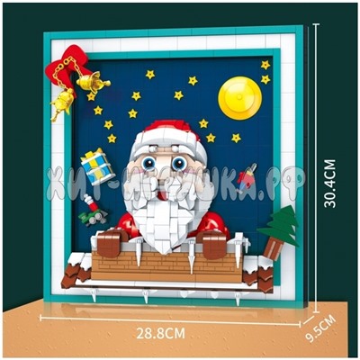 Конструктор Рождественский портрет Санта Клаус 1079 дет. 88014, 88014