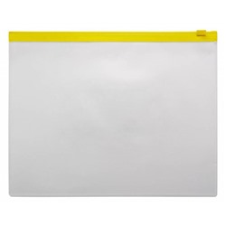 Папка-конверт на ZIP-молнии A5 150 мкм, Calligrata, прозрачная, жёлтая молния