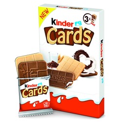 Шоколадно-молочное печенье Kinder Cards, 76,8 г