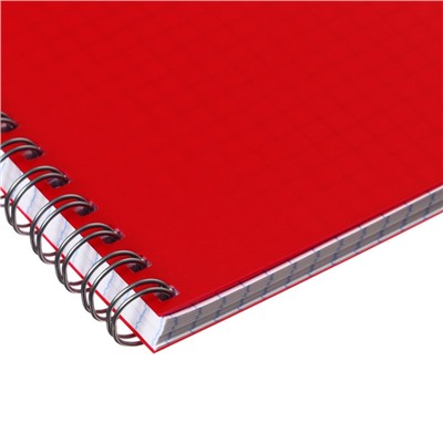 Тетрадь на гребне A4 60 листов в клетку Calligrata Красная, пластиковая обложка, блок офсет
