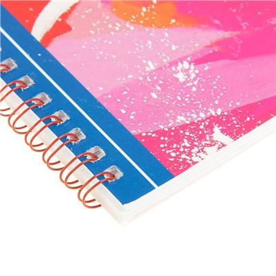 Альбом для рисования А4, 40 листов на гребне Calligrata «Фламинго на розовом», обложка мелованный картон, блок 100 г/м²