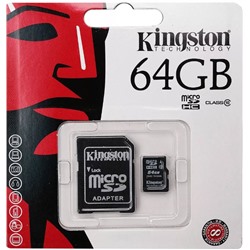 Микро-флэшкарта MicroSD Kingston Class 10 64GB
