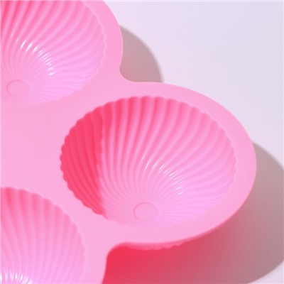 Форма силиконовая для выпечки «Купол», 25×16×3,5 см, 6 ячеек (диаметр 1 ячейки 7 см), цвет МИКС