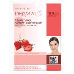 [DERMAL] Маска для лица тканевая КОЛЛАГЕН и КЛУБНИКА Strawberry Collagen Essence Mask Soothing, 23 мл